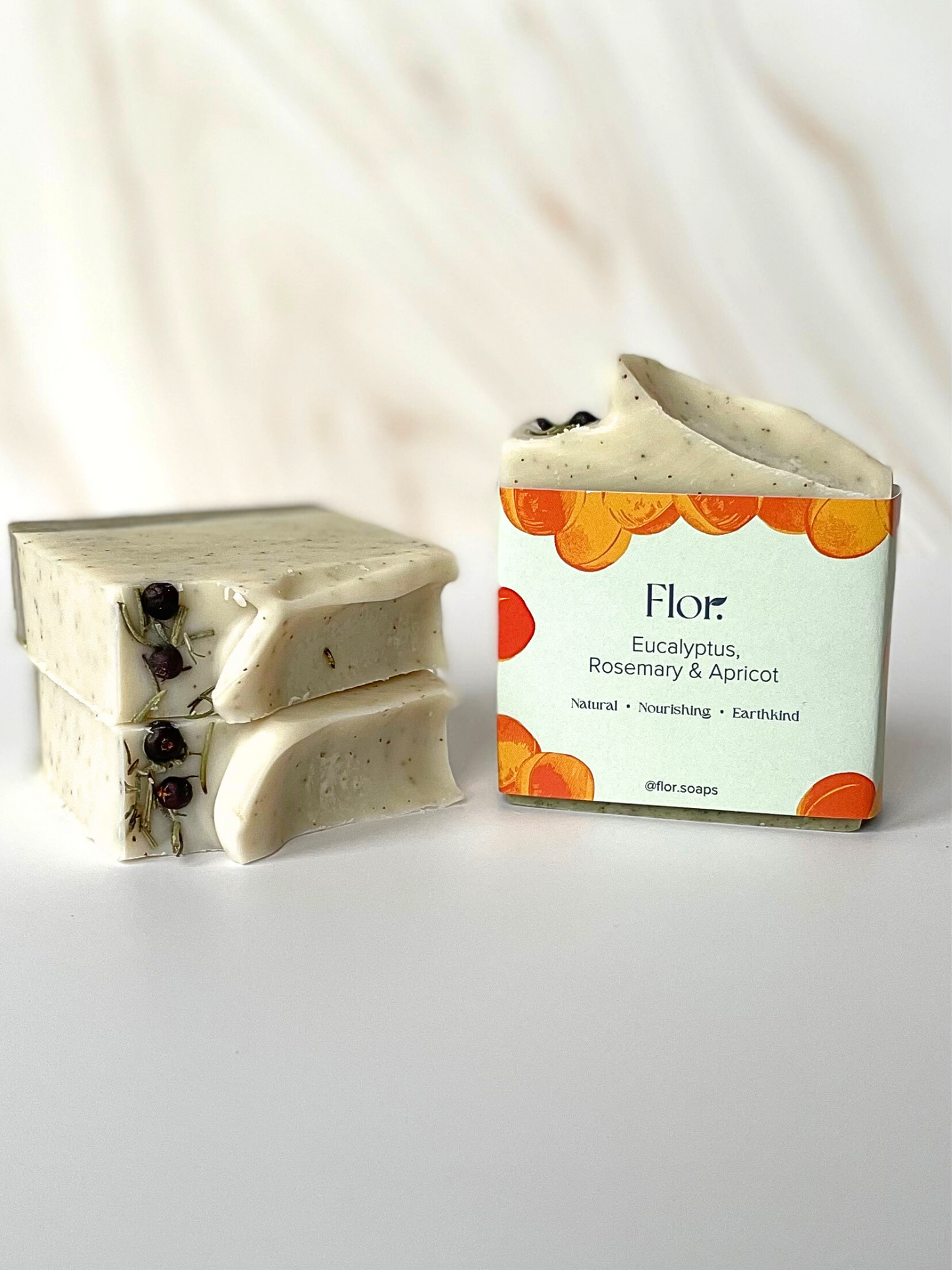 Eucalyptus, Rosemary and Apricot Exfoliating Natural Handmade Soap Bar